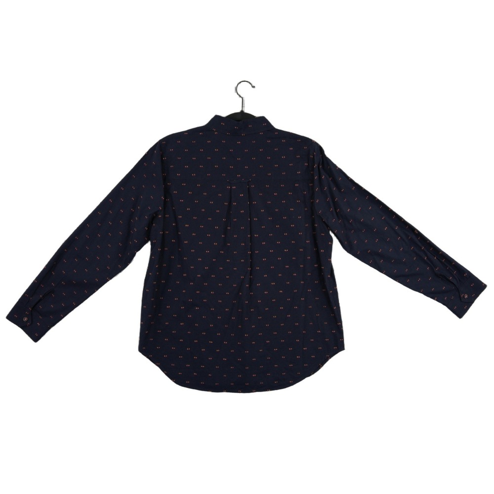 Maeve Anthropologie Top Women's Size 14 Navy Blue Embroidered Button Shirt - Picture 3 of 7
